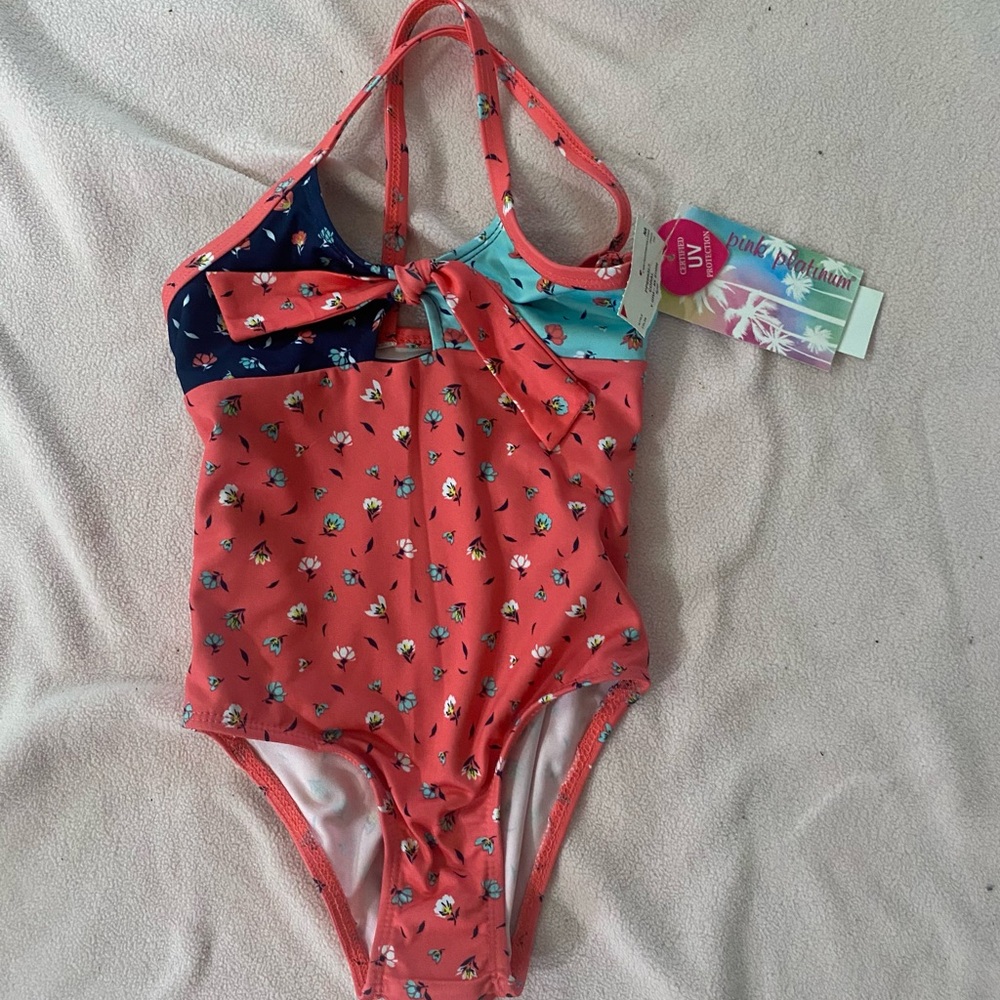 Coral and Blue Kids One Piece
